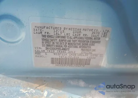 2014 Nissan Versa Note S z USA, uszkodzony, nr VIN 3N1CE2CP2EL406572